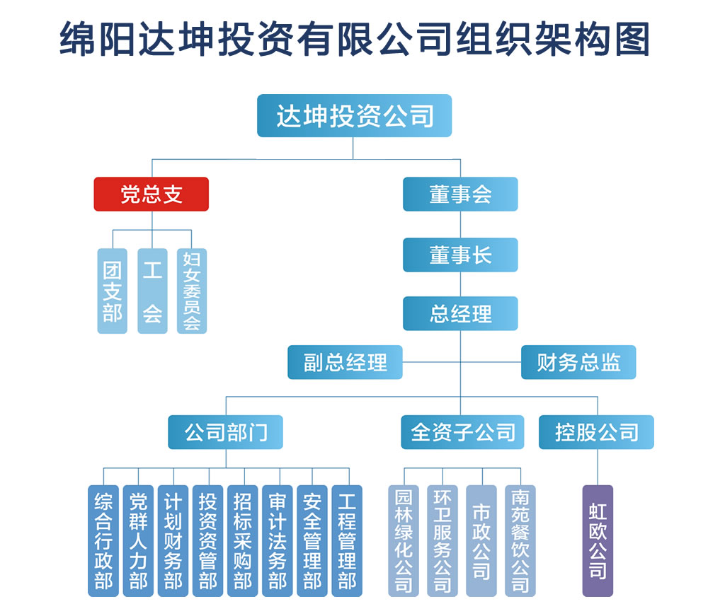 綿陽(yáng)達(dá)坤投資有限公司組織架構(gòu)圖